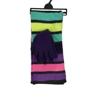 Joe Boxer striped girls Scarf & Glove‎ winter set